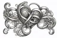 heart and infinity symbol made tattoo design idea
