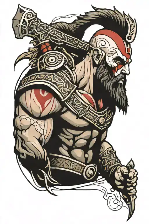 tatuaje minimalista con dios ares god of war tattoo design idea