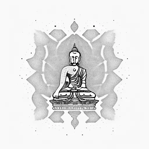 buddist vajra shooting energy tattoo design idea