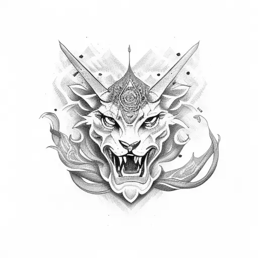 vajra shooting energy tattoo design idea