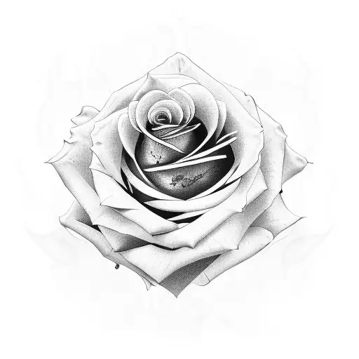 Rose with blackjack tattoo design idea