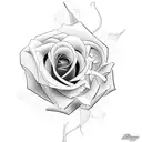 Rose with blackjack tattoo design idea