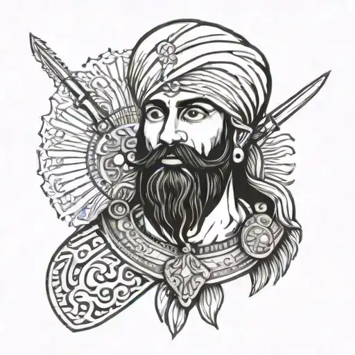 Sikh warrior  tattoo design idea