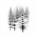 A mysterious forest with hidden thriller elements like shadows and hidden paths tattoo design idea