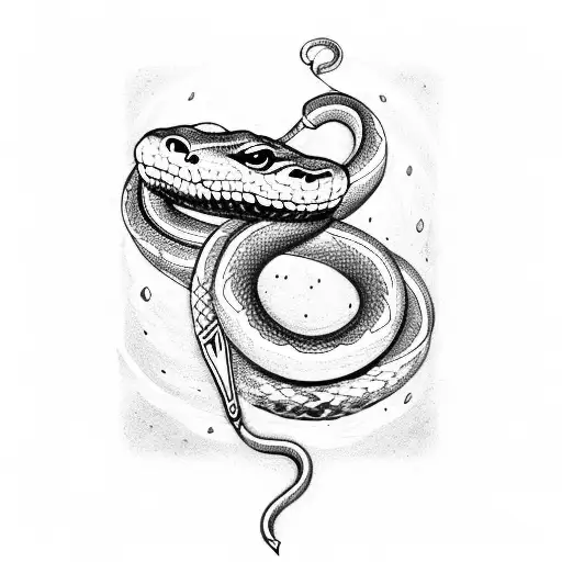 sword with snake on it, wild flower tattoo design idea