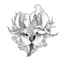 holly rose iris tattoo design idea