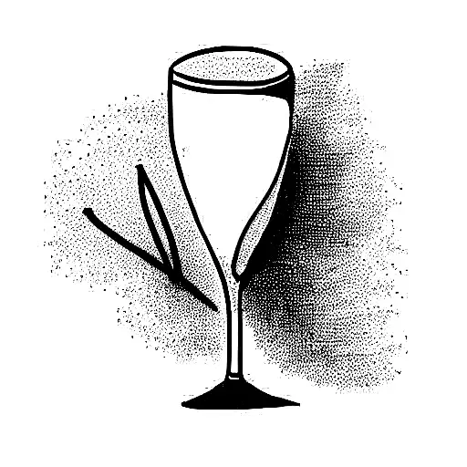 wine glass tattoo design idea