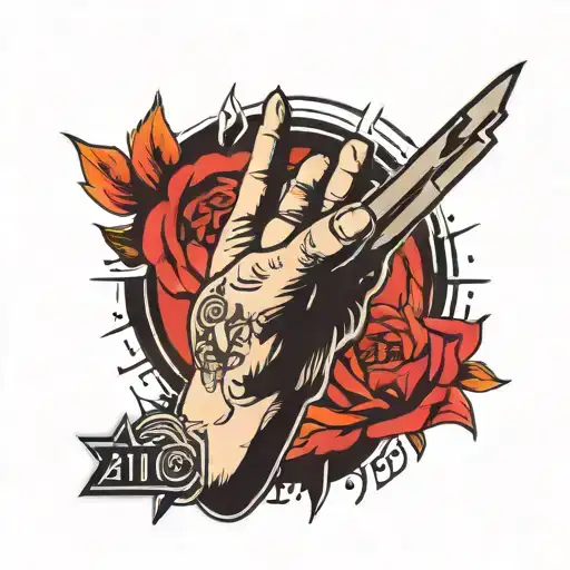 avicii logo and hands  tattoo design idea