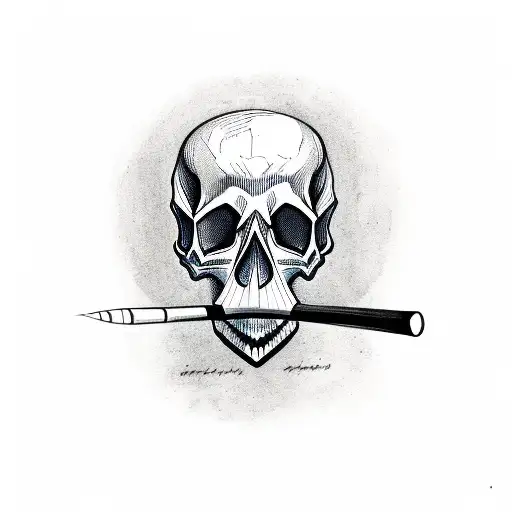 drummer skull tattoo design idea