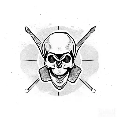 drummer skull tattoo design idea