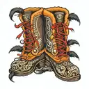 fur boots tattoo design idea