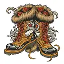 fur boots tattoo design idea