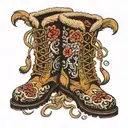 fur boots tattoo design idea