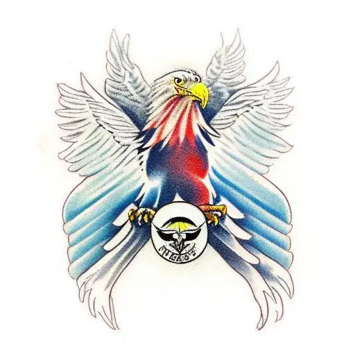eagle and condor together wings spread tattoo design idea