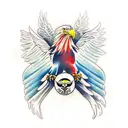 eagle and condor together wings spread tattoo design idea