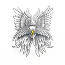 eagle and condor together wings spread tattoo design idea