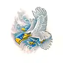 eagle and condor together wings spread tattoo design idea