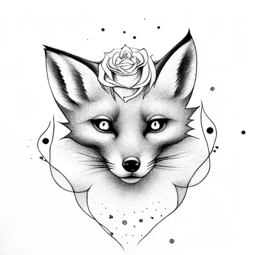 The little prince and the rose and the fox  tattoo design idea