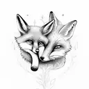 The fox hugging the little prince who is holding the rose  tattoo design idea