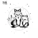 The fox hugging the little prince who is holding the rose  tattoo design idea