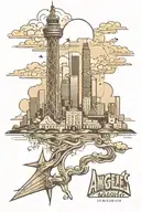 Los Angeles skyline tattoo design idea