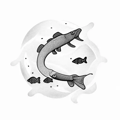 goby fish swimming in a circle tattoo design idea