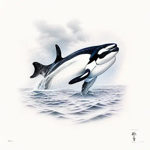 orca in ying ya g tattoo design idea