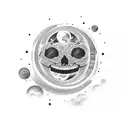 moon with write daddy tattoo design idea