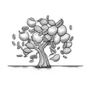 A coffee bean sprouting into a money tree tattoo design idea