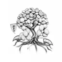 A coffee bean sprouting into a money tree tattoo design idea