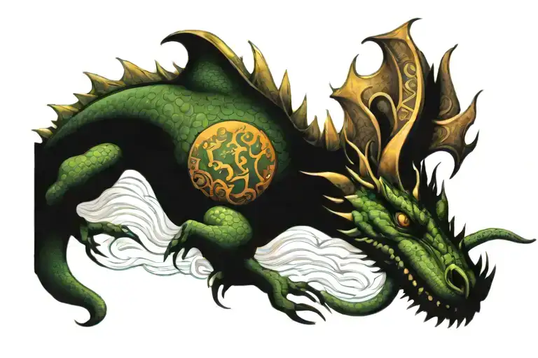 sleeping dragon tattoo design idea