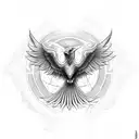 symmetrical phoenix tattoo design idea