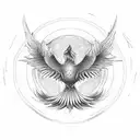 symmetrical phoenix tattoo design idea