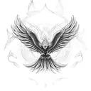 symmetrical phoenix tattoo design idea