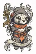 Cute Otter Grim reaper tattoo design idea