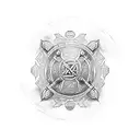 Create a tattoo of a viking shield with THC molecules as the design tattoo design idea