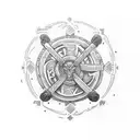 Create a tattoo of a viking shield with THC molecules as the design tattoo design idea