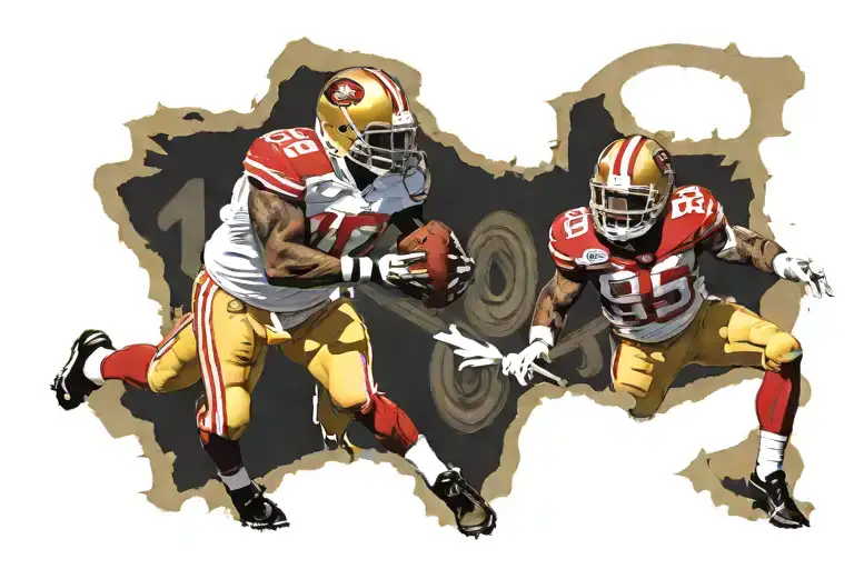 49ers block letters with players inside the letters tattoo design idea