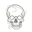 A minimalist design of a skull with emotional expressions tattoo design idea