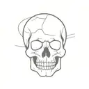 A minimalist design of a skull with emotional expressions tattoo design idea