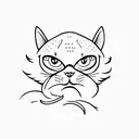 cat-ghost in cloth tattoo design idea