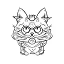 cat-ghost in cloth tattoo design idea