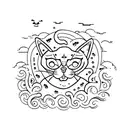 cats and dogs are ghosts  tattoo design idea