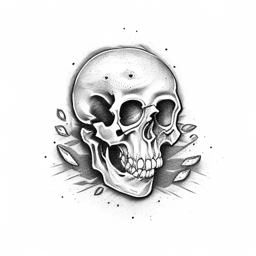 rock n roll scull tattoo design idea