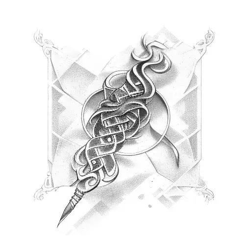 caduceus skill tattoo design idea