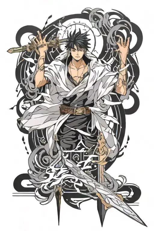 solo leveling ruler and sung jin woo tattoo design idea