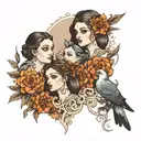 three sisters tattoo design idea