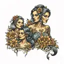 three sisters tattoo design idea