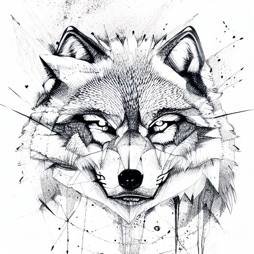 angry wolf tattoo design idea