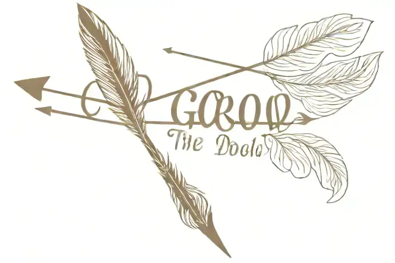 arrow with feather feather feather with the words "the good i'll do" above it  tattoo design idea